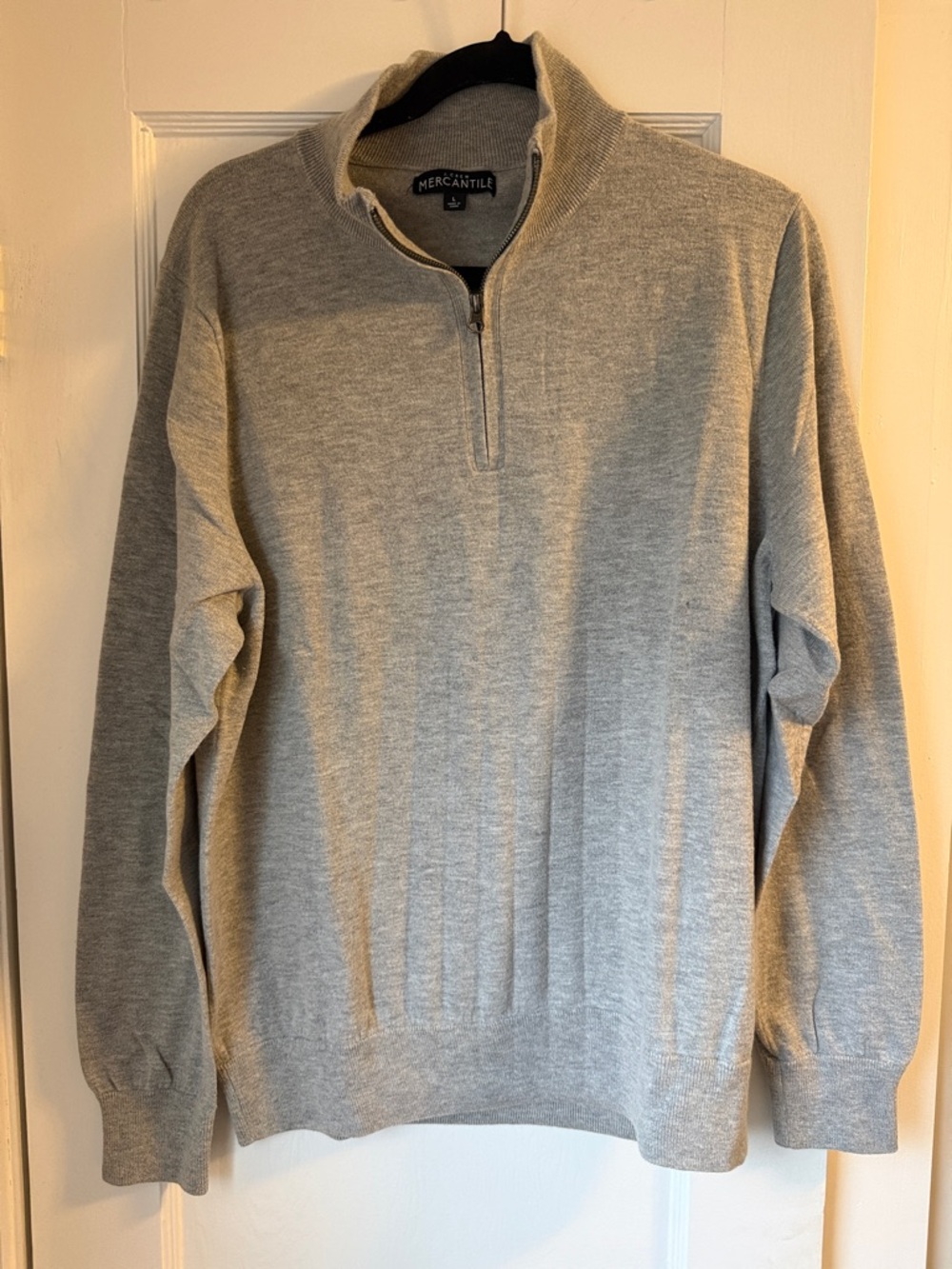 J.CREW Mercantile: Men's Light Gray Half-Zip Sweater Sz L